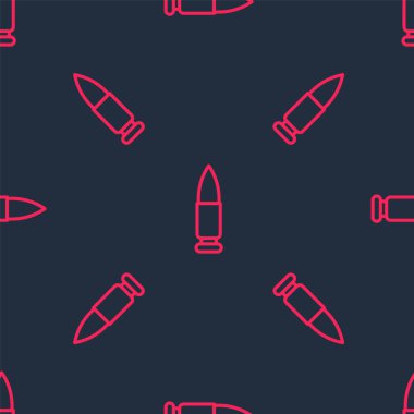 Kırmızı çizgi kurşun ikonu siyah arkaplanda kusursuz desen izole etti. Vektör