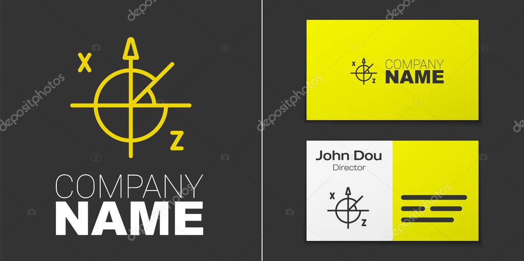 Logotype line Trigonometric circle icon isolated on grey background. Logo design template element. Vector