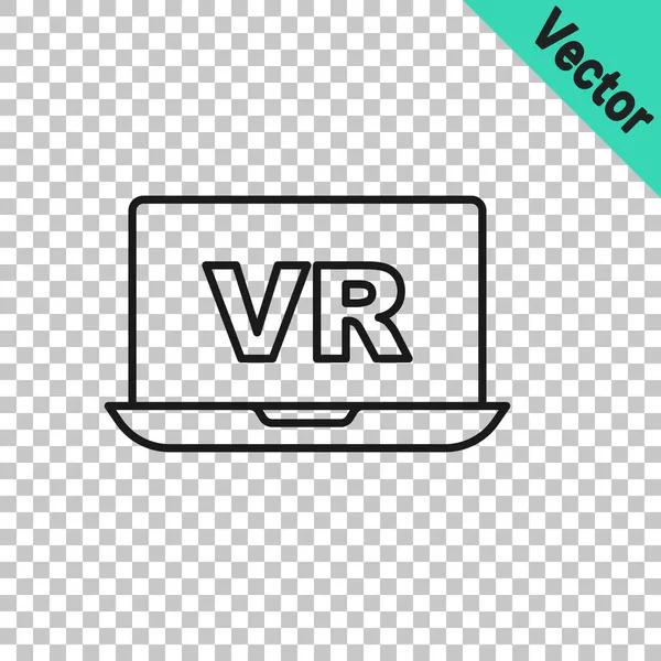 Schwarze Linie Virtual Reality Symbol Isoliert Auf Transparentem Hintergrund Futuristisches — Stockvektor