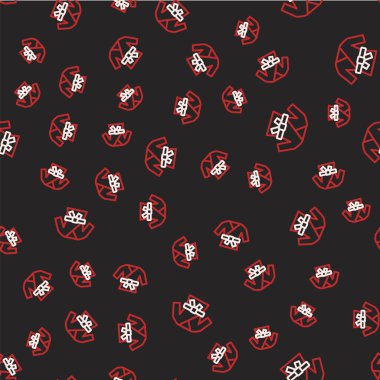 Çizgi Kimono simgesi siyah arkaplanda kusursuz desen izole etti. Çinliler, Japonlar, Koreliler, Vietnamlılar, milli kostümler ve kimono giyiyorlar. Geleneksel Asya kostümleri. Vektör