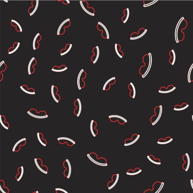 Hat Güvenliği gözlüğü gözlüğü simgesi siyah arkaplanda izole edilmiş kusursuz desen. Vektör