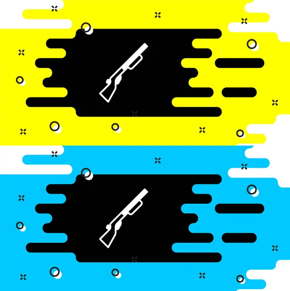 Icône Pistolet Chasse Blanc Isolé Sur Fond Noir Fusil Chasse — Image vectorielle