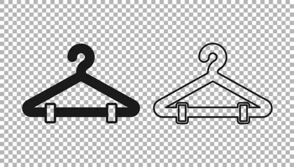 Черный Вешалка Шкаф Значок Изолирован Прозрачном Фоне Значок Гардероба Символ — стоковый вектор