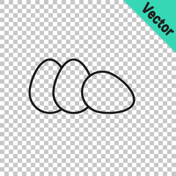 Schwarzes Hühnerei-Symbol isoliert auf transparentem Hintergrund. Vektor — Stockvektor