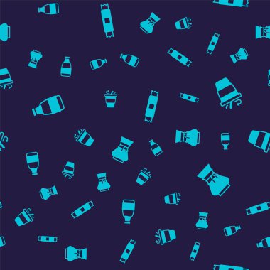 Süt şişesi, paket kahve fincanı, şeker çubuğu paketleri ve dikişsiz kahve makinesinin üzerine dök. Vektör