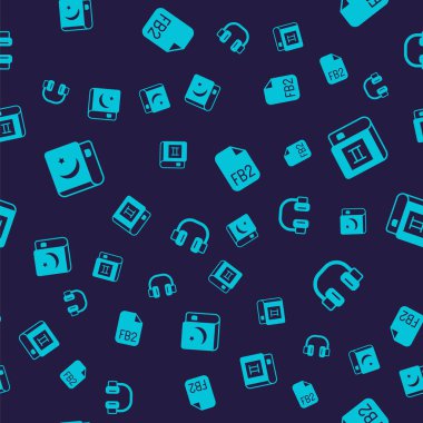 Kuran 'ın kutsal kitabı, kitap, FB2 dosyası ve kulaklıkları pürüzsüz bir kalıba sokun. Vektör