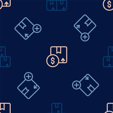 Çizgiyi karton kutuya ayarla, ve kusursuz desene. Vektör