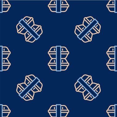 Satır Beslenme Kutusu simgesi mavi arkaplanda izole edilmiş kusursuz desen. Vektör