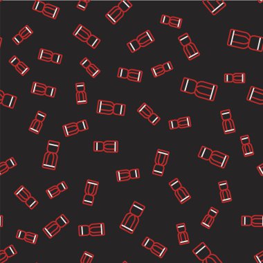 Çizgi Afrika djembe davul ikonu siyah arkaplanda izole edilmiş pürüzsüz desen. Müzik aleti. Vektör