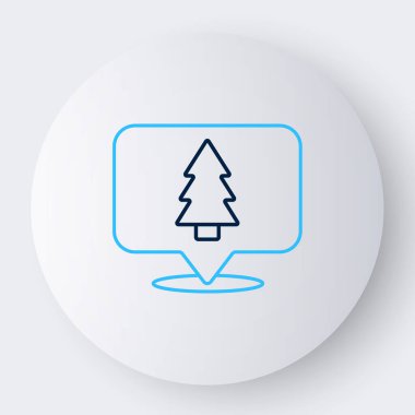 Beyaz arka planda izole edilmiş çizgi Noel ağacı simgesi. Mutlu Noeller ve mutlu yıllar. Renkli taslak konsepti. Vektör