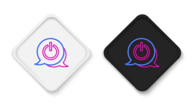 Hat Gücü simgesi beyaz arkaplanda izole edildi. Başlat işareti. Renkli taslak konsepti. Vektör