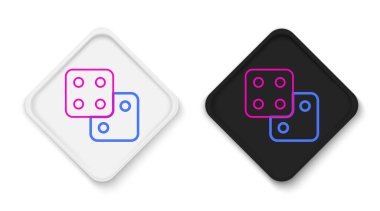 Çizgi Oyun zar simgesi beyaz arkaplanda izole edildi. Kumarhane kumarı. Renkli taslak konsepti. Vektör