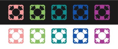 Siyah beyaz arkaplanda Lifebuoy simgesini ayır. Can simidi sembolü. Vektör