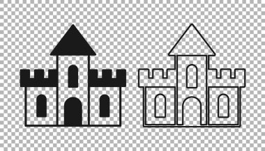 Şeffaf arkaplanda Kara Kum Kalesi simgesi izole edildi. Vektör