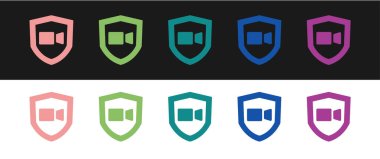 Görüntülü sohbet konferansı simgesini siyah ve beyaz arkaplanda izole et. Çevrimiçi iş görüşmesi formu. Uzak proje yönetimi. Vektör