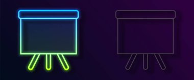 Parlayan neon çizgisi kireç taşı simgesi siyah arkaplanda izole edildi. Okul karatahtası. Vektör