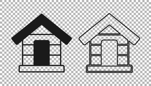 Black Dog dům ikona izolované na průhledném pozadí. Psí bouda. Vektor — Stockový vektor