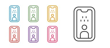 Taksi sürücüsü lisans simgesi beyaz arkaplanda izole edildi. Simgeleri renklendirin. Vektör