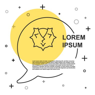 Siyah çizgi Kestane simgesi beyaz arkaplanda izole edildi. Dikenli ve sert kestane. Rastgele dinamik şekiller. Vektör