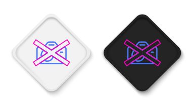 Satır Yasağı işareti beyaz arkaplanda izole edilmiş hiçbir video kayıt simgesi yok. Renkli taslak konsepti. Vektör