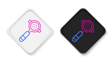 Line Coffee filtre tutucu simgesi beyaz arkaplanda izole edildi. Renkli taslak konsepti. Vektör