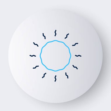 Çizgi Sun simgesi beyaz arkaplanda izole edildi. Renkli taslak konsepti. Vektör