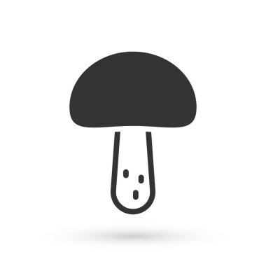 Beyaz arkaplanda izole edilmiş gri mantar ikonu. Vektör