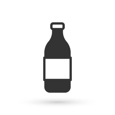 Beyaz arka planda izole edilmiş gri şarap ikonu. Vektör