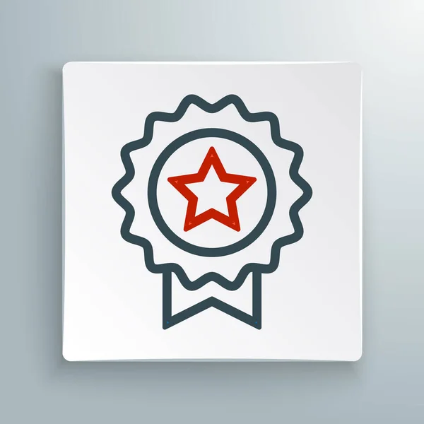 Linienmedaille mit Sternsymbol auf weißem Hintergrund. Winner Errungenschaft Zeichen. Preismedaille. Buntes Rahmenkonzept. Vektor — Stockvektor