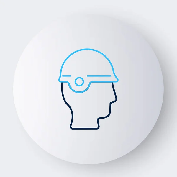 Icono del casco de béisbol de línea aislado sobre fondo blanco. Concepto de esquema colorido. Vector — Vector de stock