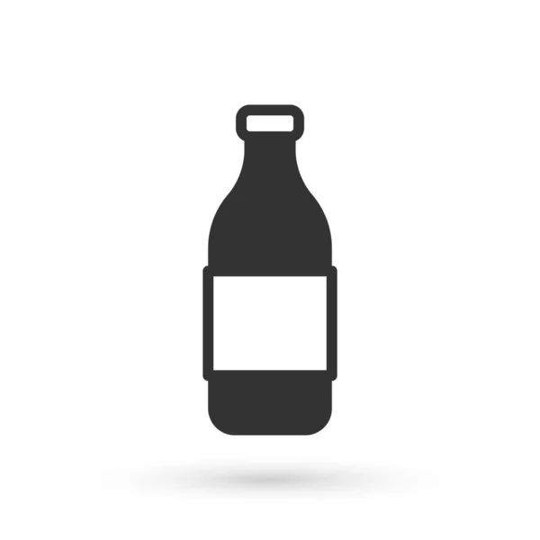 Graue Flasche Wein-Symbol isoliert auf weißem Hintergrund. Vektor — Stockvektor