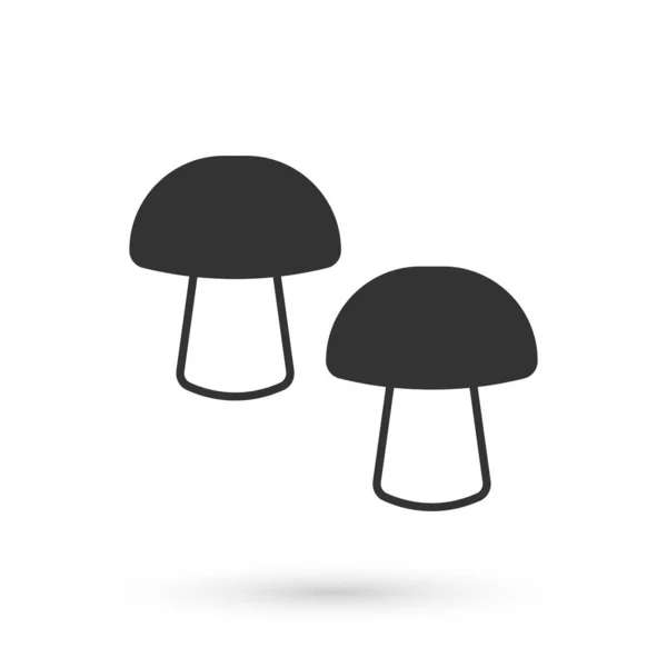 Graues Pilz-Symbol isoliert auf weißem Hintergrund. Vektor — Stockvektor