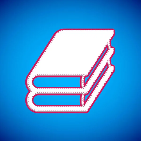 Ícone do livro branco isolado no fundo azul. Vetor — Vetor de Stock