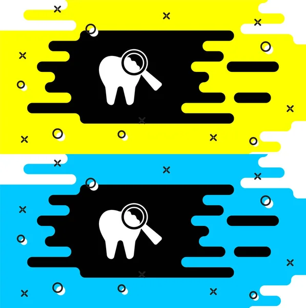 Біла піктограма зламаного зуба ізольована на чорному тлі. Піктограма стоматологічної проблеми. Символ стоматологічної допомоги. Векторні — стоковий вектор