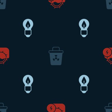 Su değirmenini, bulaşıcı atıkları ve yapraksız desenli ampulü ayarla. Vektör