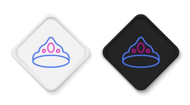 King Hattı simgesi beyaz arkaplanda izole edildi. Renkli taslak konsepti. Vektör