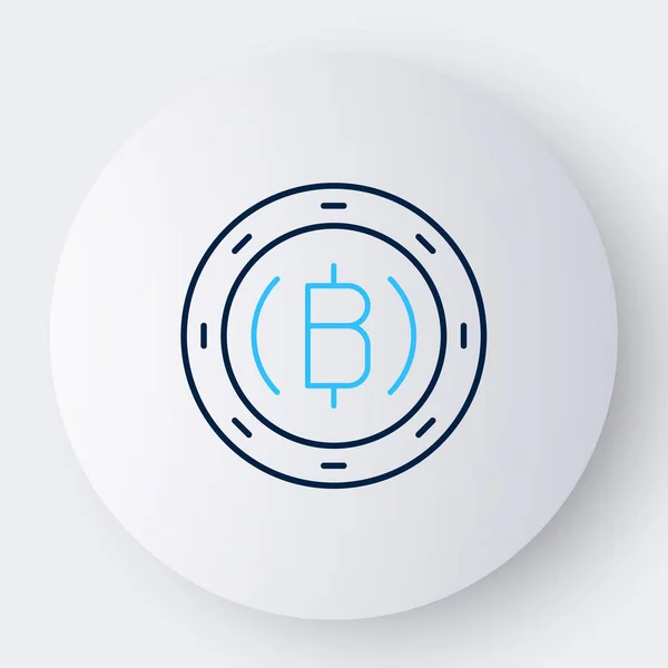Zeile Kryptowährungsmünze Bitcoin Symbol Isoliert Auf Weißem Hintergrund Physische Bitcoin — Stockvektor