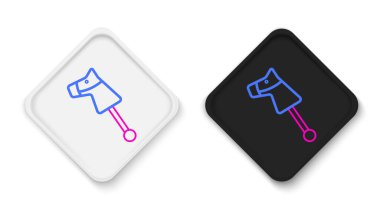 Çizgi Oyuncak at simgesi beyaz arkaplanda izole edildi. Renkli taslak konsepti. Vektör