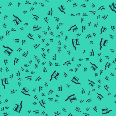 Diş macunu ikonlu siyah diş fırçası yeşil arka planda izole edilmiş pürüzsüz desen. Vektör