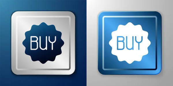 Εικονίδιο Του Κουμπιού White Buy Απομονώθηκε Μπλε Και Γκρι Φόντο — Διανυσματικό Αρχείο