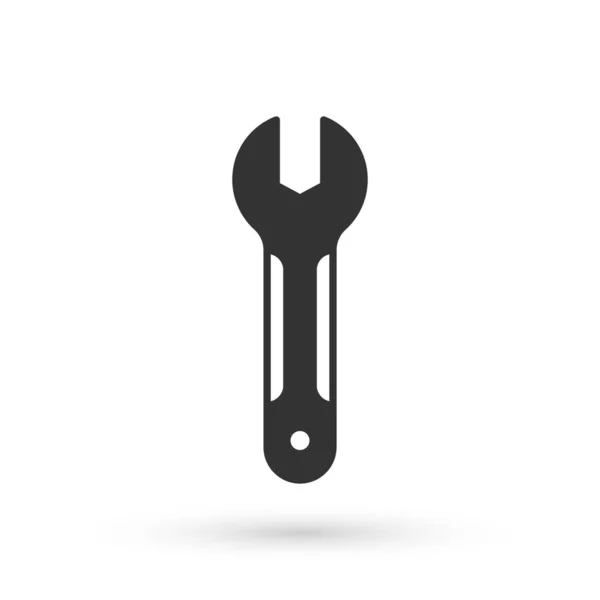 Γκρι Κλειδί Κλειδί Εικονίδιο Απομονώνονται Λευκό Φόντο Εργαλείο Επισκευής Κλειδιών — Διανυσματικό Αρχείο
