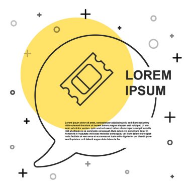 Siyah çizgi sirk bileti ikonu beyaz arka planda izole edildi. Eğlence parkı. Rastgele dinamik şekiller. Vektör