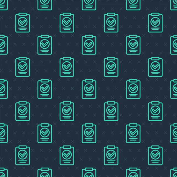 Yeşil çizgi tıbbi reçete ikonu mavi arka planda izole edilmiş kusursuz desen. RX formu. Yemek tarifi. Eczane ya da ilaç sembolü. Vektör