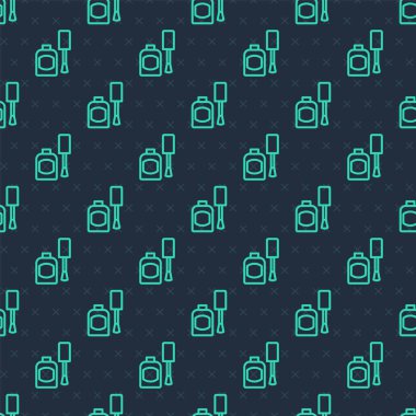 Oje ikonunun yeşil çizgisi mavi arka planda izole edilmiş. Vektör