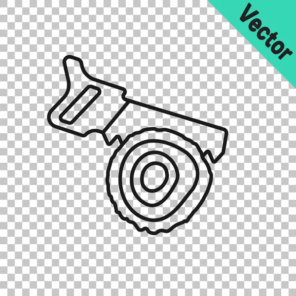 Schwarze Linie Handsäge Und Log Symbol Isoliert Auf Transparentem Hintergrund — Stockvektor