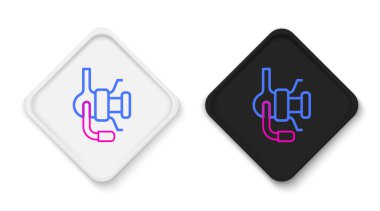 Beyaz arka planda izole edilmiş balık ikonu için halat döndürme makarası. Balık bobini. Balık oltası. Renkli taslak konsepti. Vektör