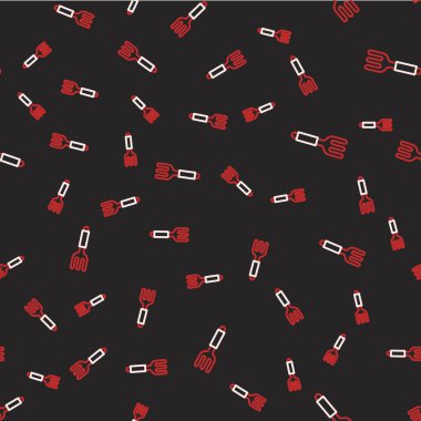 Çizgi Çatalı simgesi siyah arkaplanda izole edilmiş. Çatal bıçak sembolü. Vektör