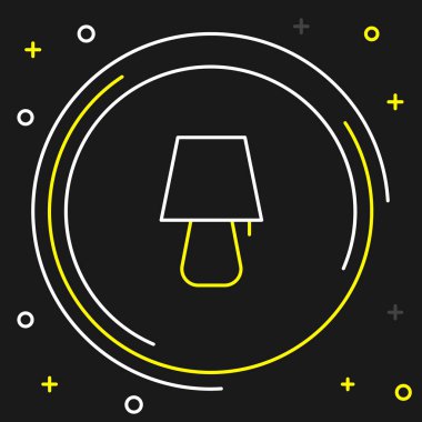 Çizgi Masa Lambası simgesi siyah arkaplanda izole edildi. Gece lambası. Renkli taslak konsepti. Vektör