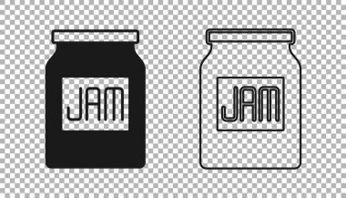 Şeffaf arkaplanda siyah reçel kavanozu simgesi izole edildi. Vektör