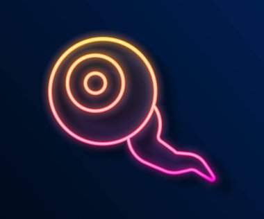 Parlayan neon hattı göz simgesi siyah arkaplanda izole edildi. Mutlu Cadılar Bayramı Partisi. Vektör